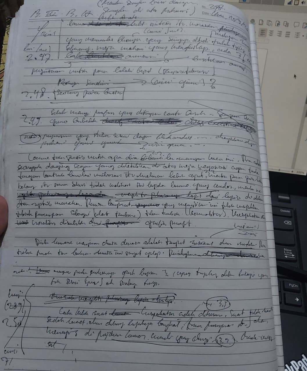 draft tulisan tangan bagian 9 bab 4 / brouillon manuscrit partie 9 chapitre 4